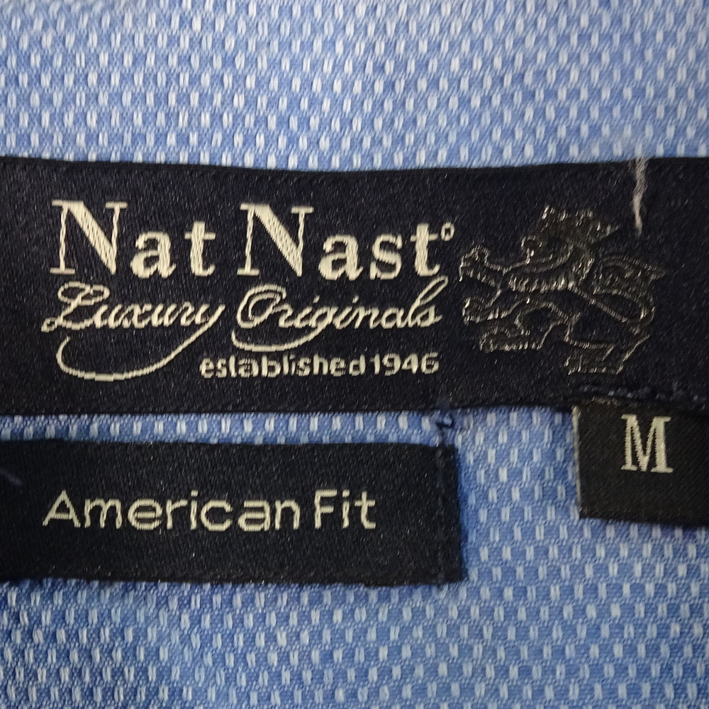 Nat Nast Blue Bup Silk Blend Shirt Medium - Picture 3 of 6
